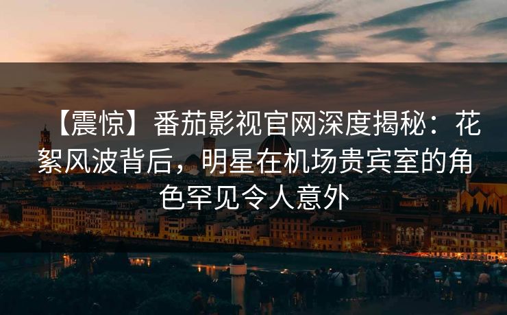 【震惊】番茄影视官网深度揭秘：花絮风波背后，明星在机场贵宾室的角色罕见令人意外